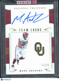 Mark Andrews 2018 National Treasures Team Logos Auto Autograph RC 13/25 Sooners