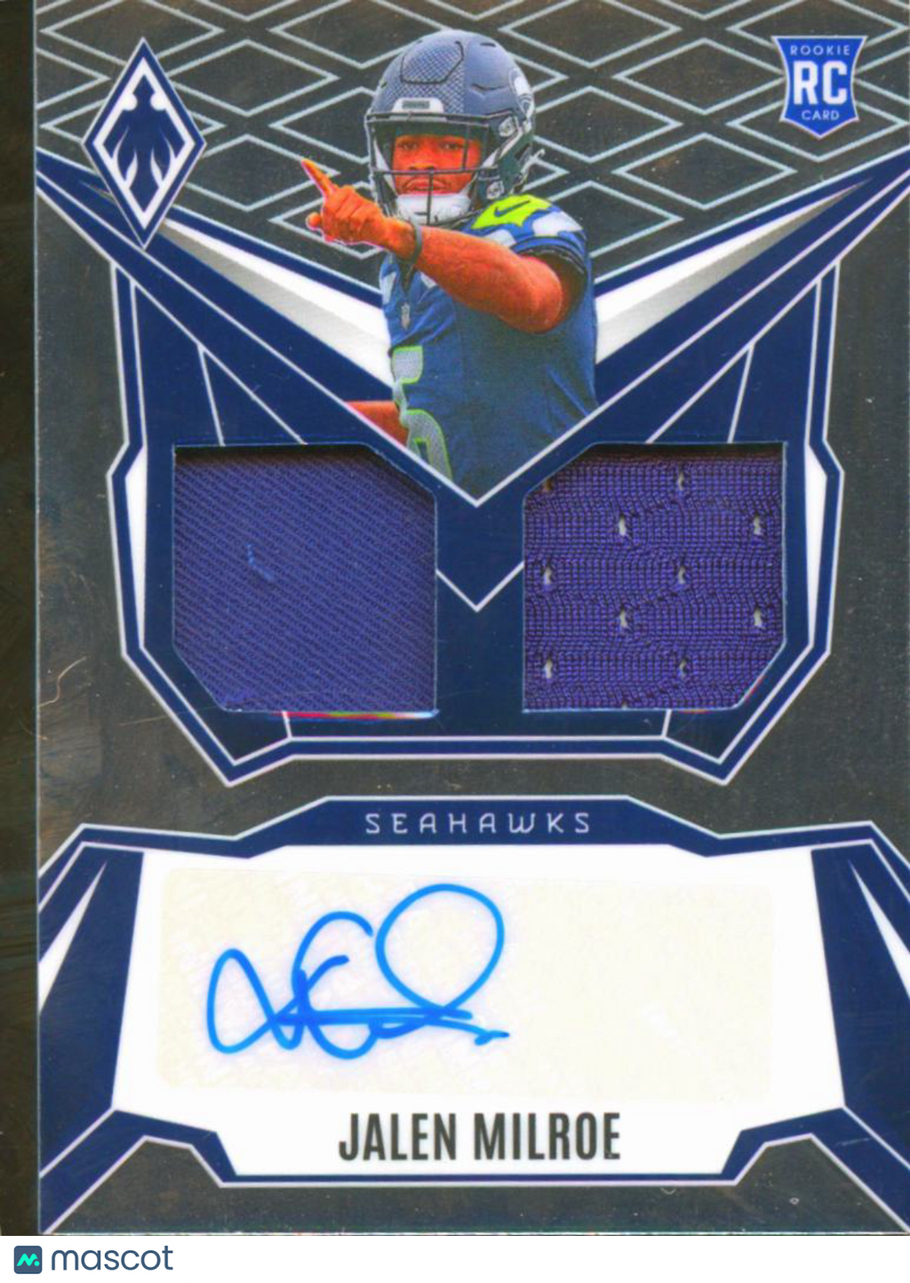 Jalen Milroe 2025 Phoenix Auto Autograph Patch RC 75/249 Seattle Seahawks