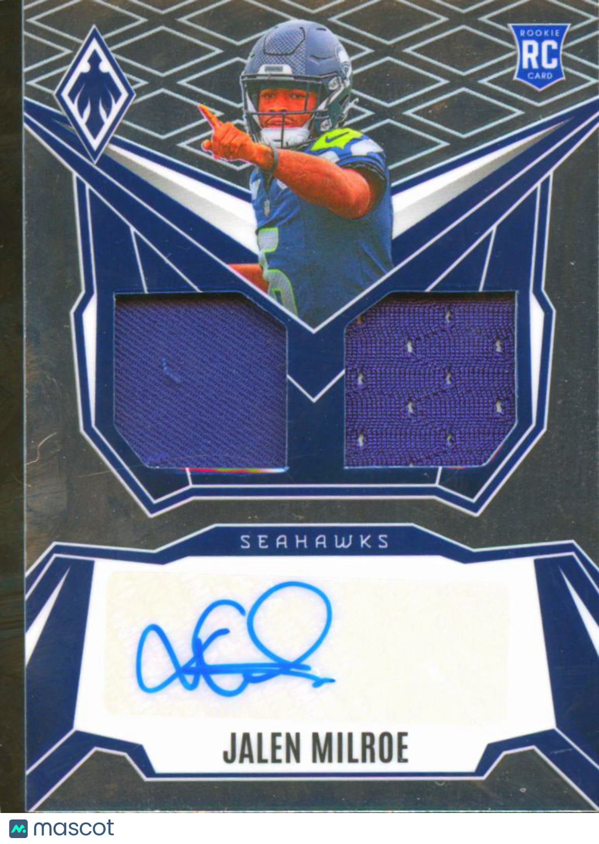 Jalen Milroe 2025 Phoenix Auto Autograph Patch RC 75/249 Seattle Seahawks