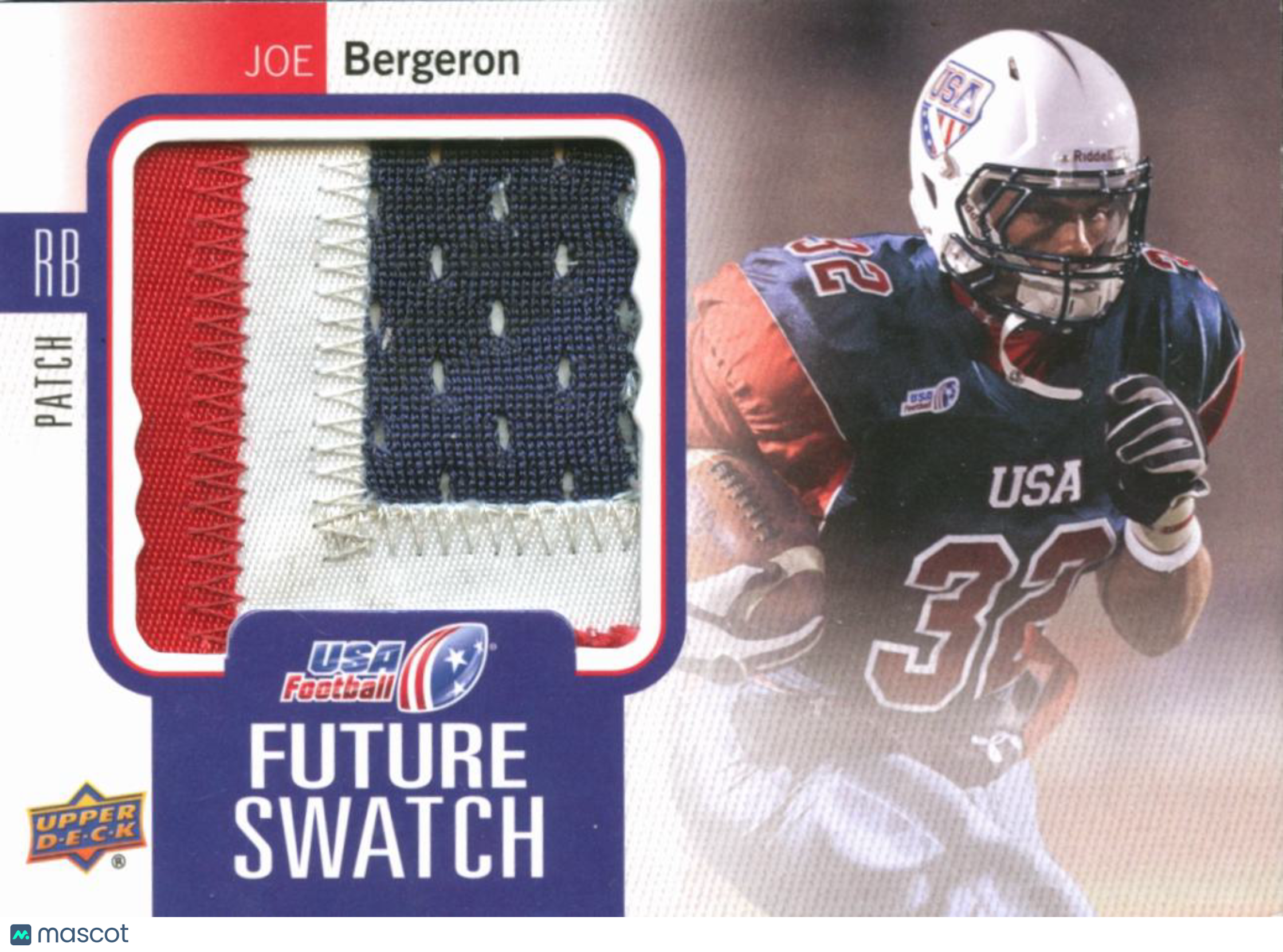 Joe Bergeron 2012 Upper Deck USA Game Worn 3 Color Patch Texas Longhorns