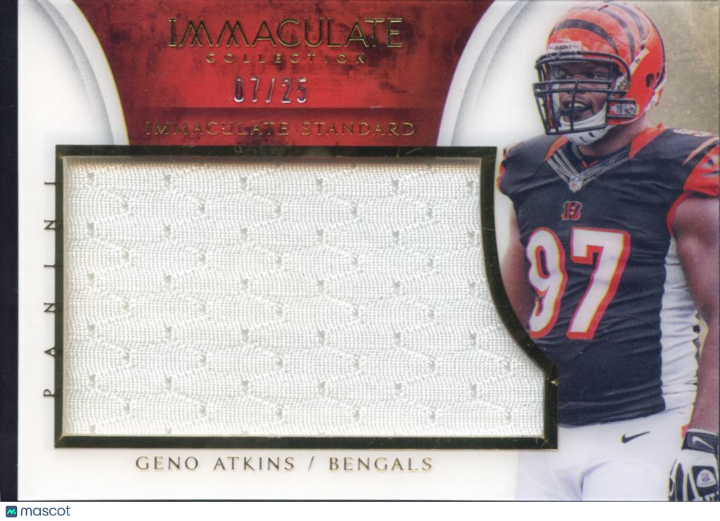 Geno Atkins 2015 Immaculate Game Worn Jersey Patch 7/25 Cincinnati Bengals
