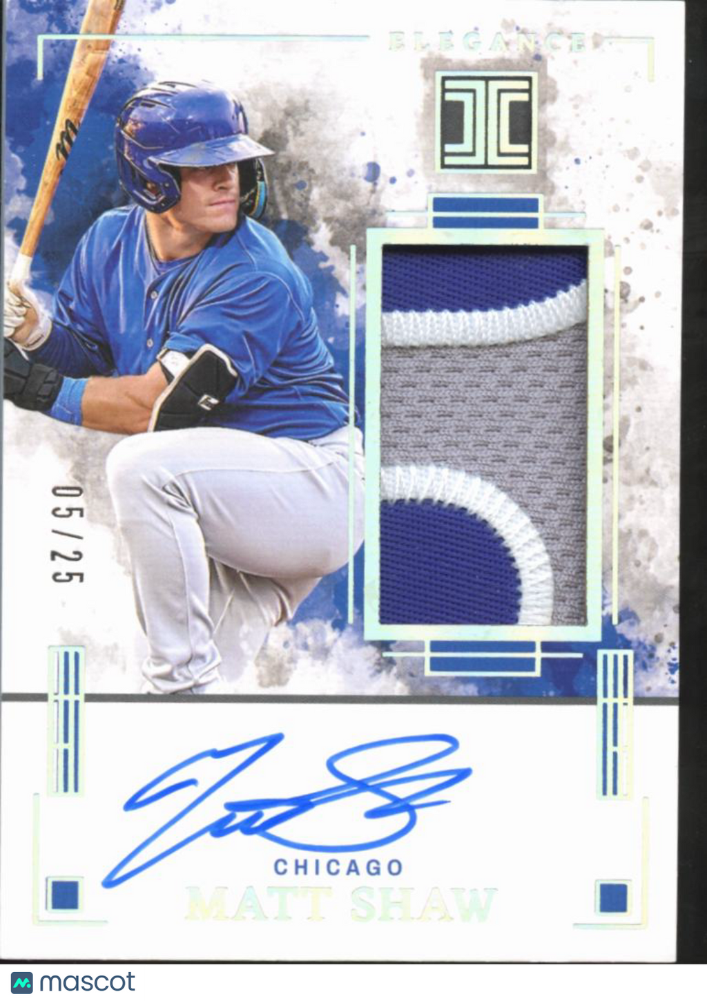 Matt Shaw 2025 Impeccable Auto Autograph 3 Color Patch 5/25 Chicago Cubs
