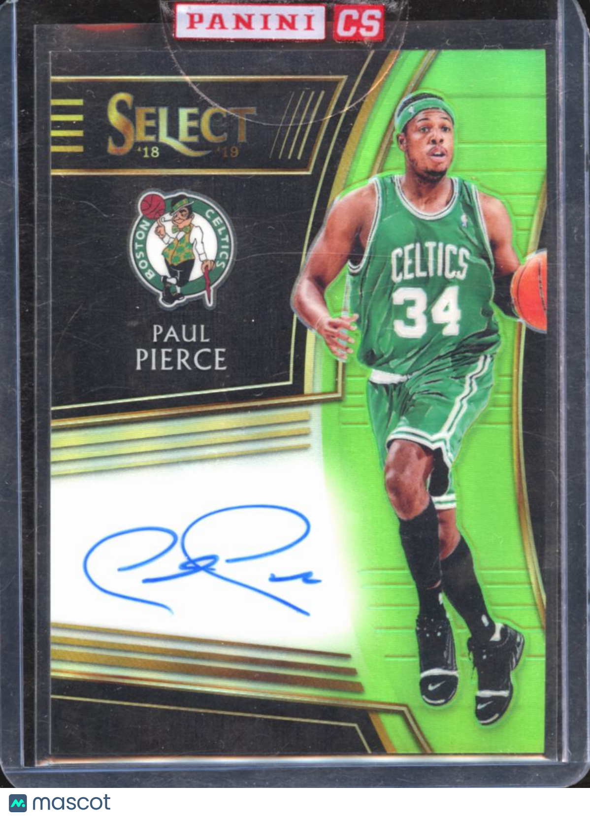 Paul Pierce 2018-19 Select Auto Autograph Green Prizm 1/35 Boston Celtics