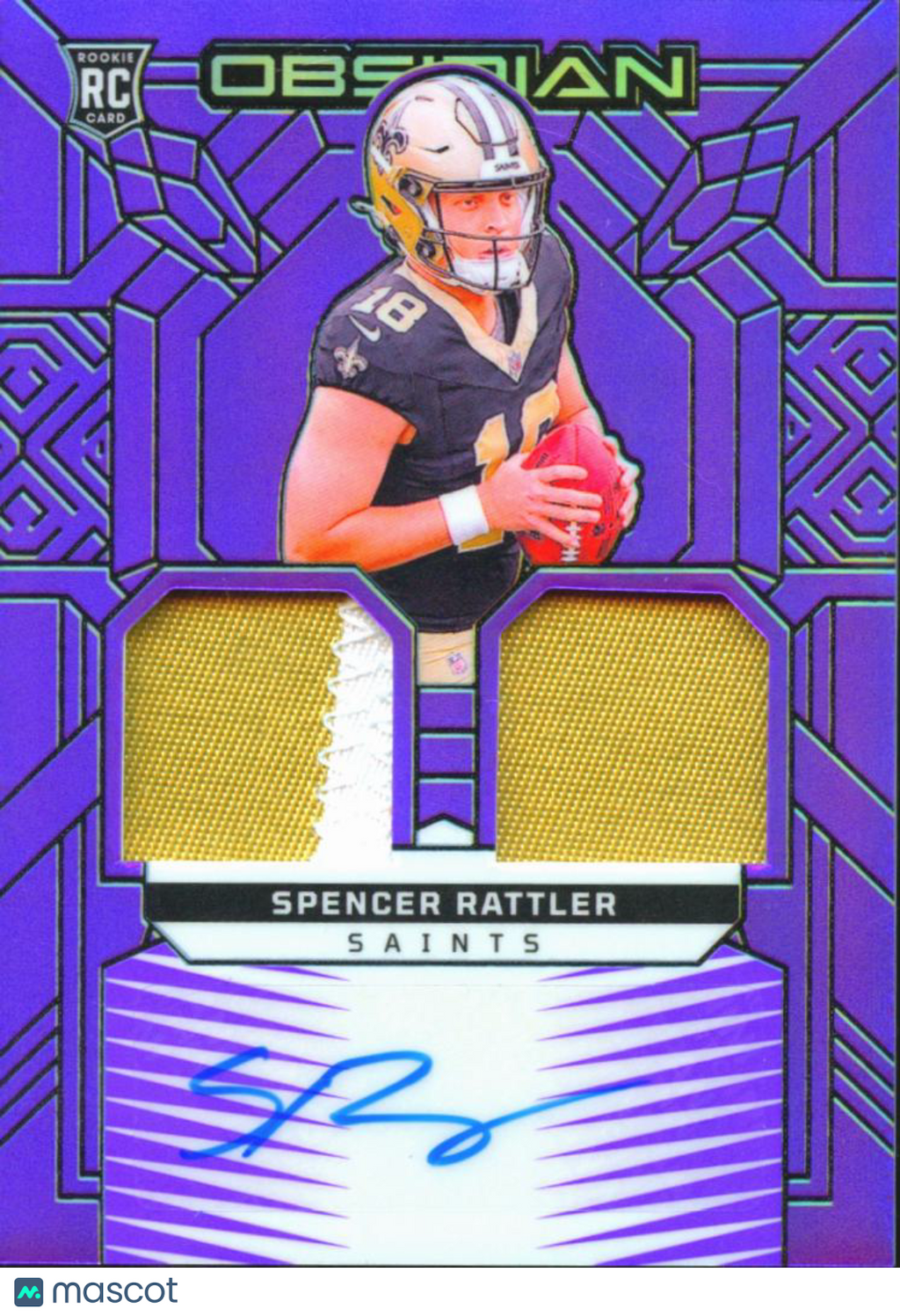 Spencer Rattler 2024 Obsidian Auto Autograph Patch RC 33/49 New Orleans Saints