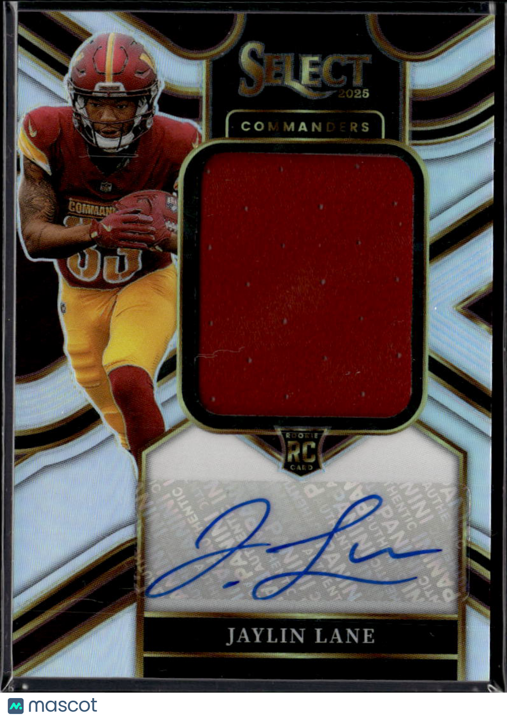 Jaylin Lane 2025 Select Auto Autograph Patch RC 124/249 Washington Commanders