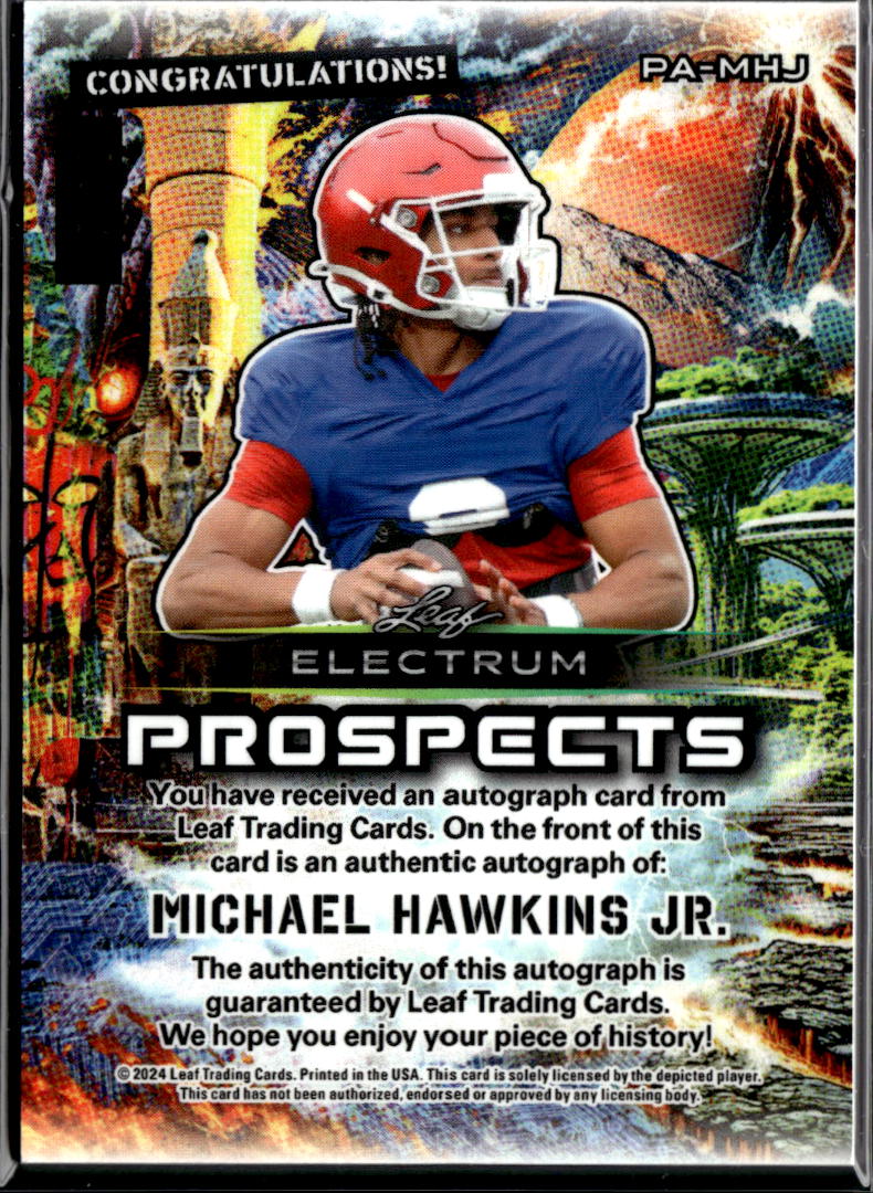Michael Hawkins Jr. 2024 Leaf Electrum Auto Autograph RC 7/10 Oklahoma Sooners