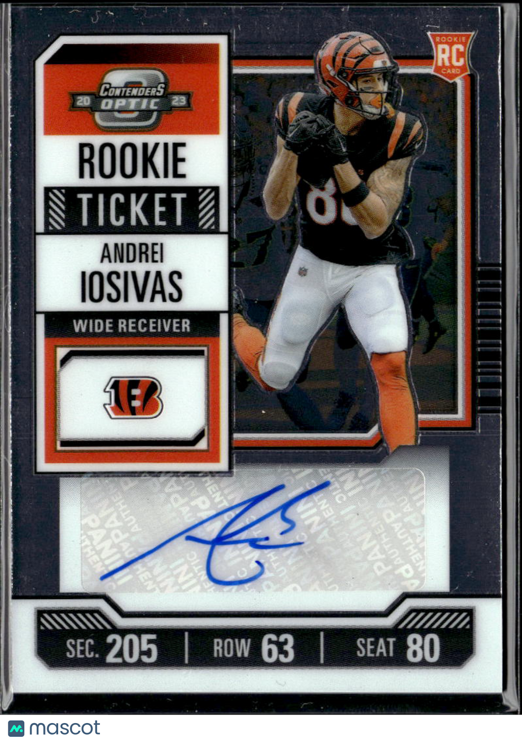 Andrei Iosivas 2024 Contenders Optic Auto Autograph RC Cincinnati Bengals