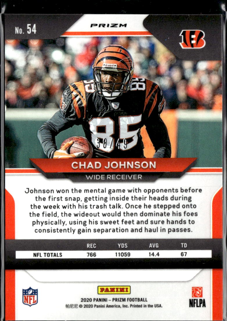 Chad Johnson 2020 Prizm Purple Power Prizm 38/49 Cincinnati Bengals