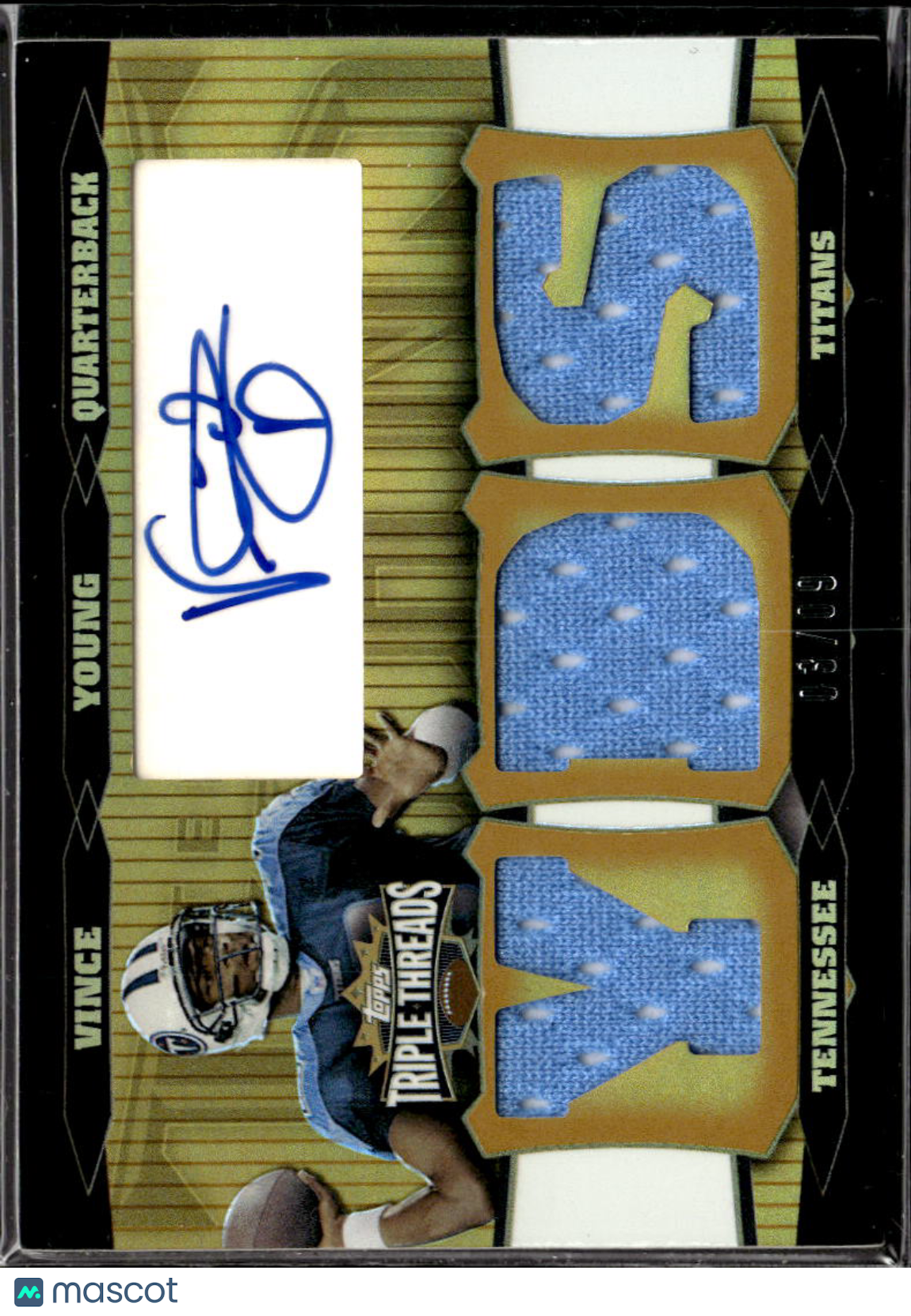Vince Young 2006 Topps Triple Threads Auto Autograph Patch 3/9 Longhorns Titans