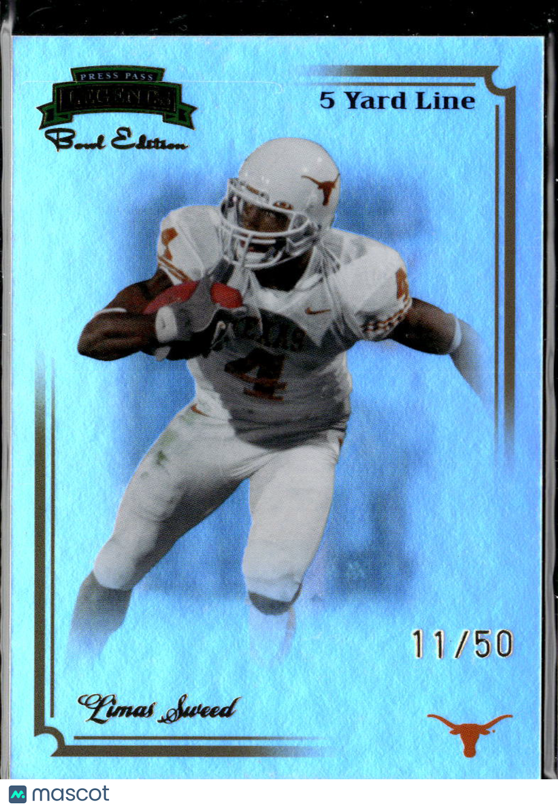 Limas Sweed 2008 Press Pass Legends Bowl Edition GOLD RC 11/50 Texas Longhorns