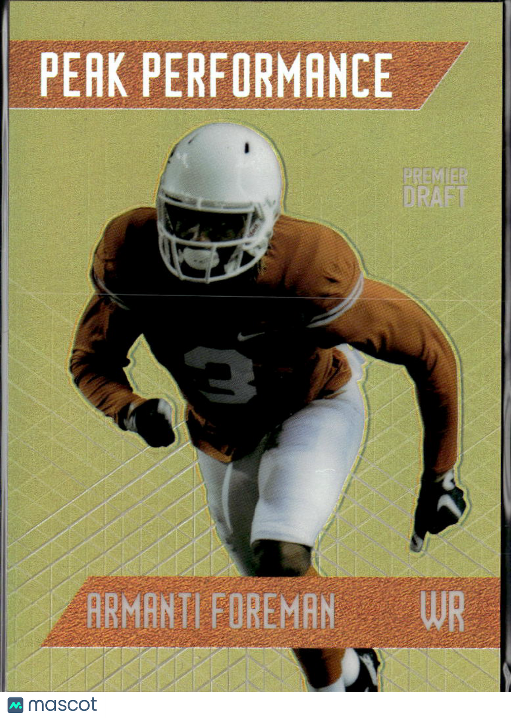 Armanti Foreman 2018 SAGE Hit Peak Performance GOLD Rookie 3/5 Texas Longhorns