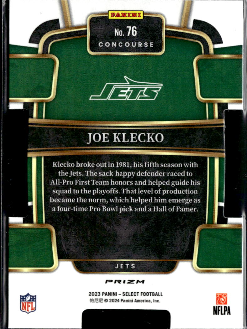 Joe Klecko 2023 Select Concourse Zebra Prizm SSP New York Jets