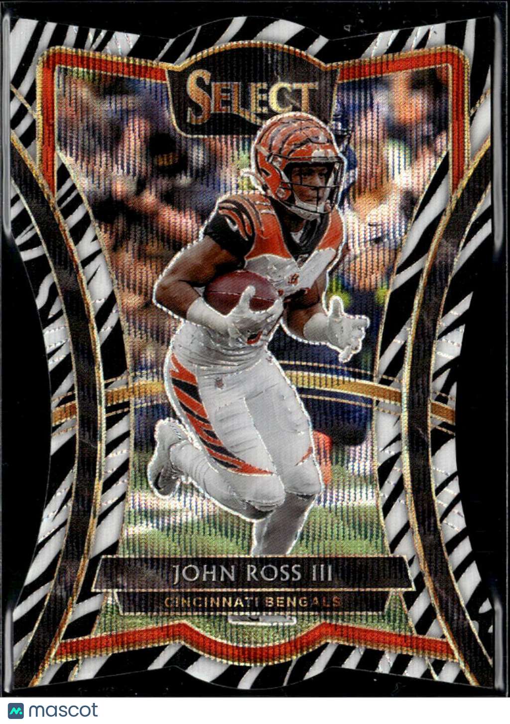 John Ross III 2019 Select Premier Level Zebra Prizm SSP Cincinnati Bengals