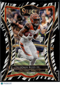 John Ross III 2019 Select Premier Level Zebra Prizm SSP Cincinnati Bengals