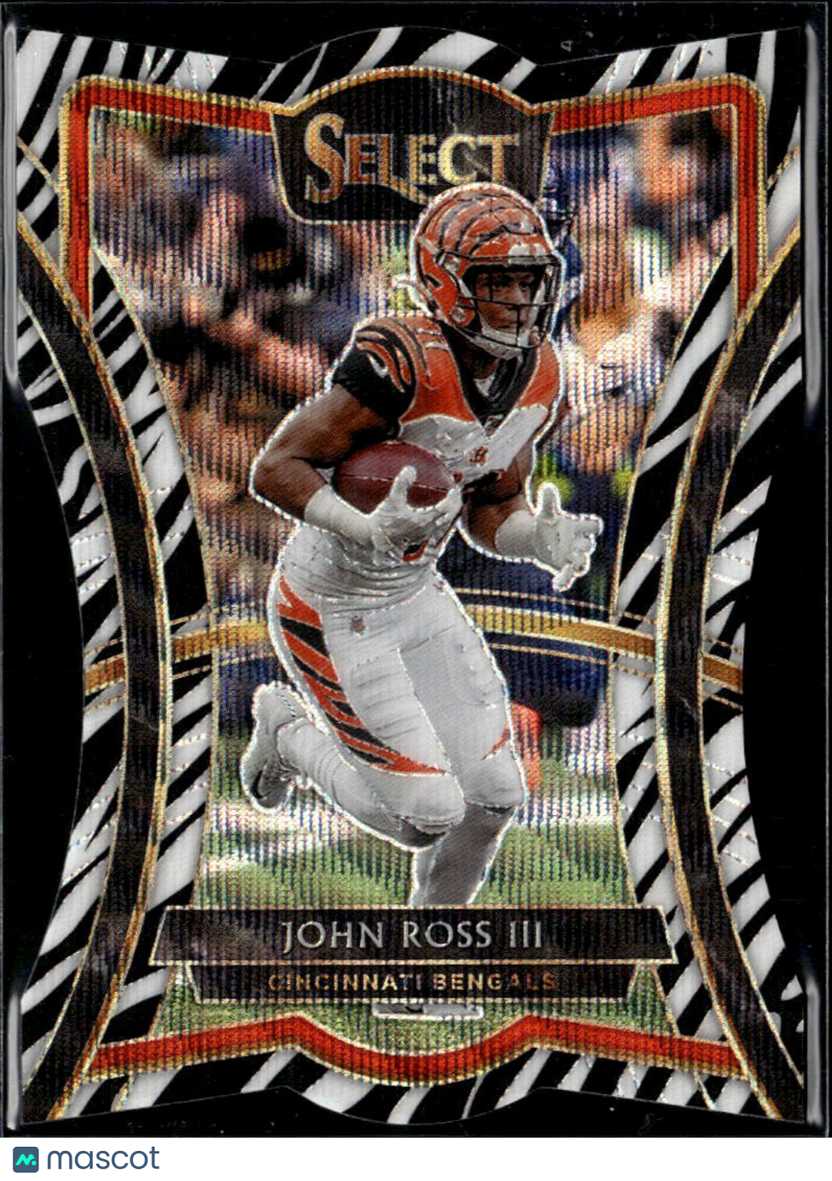 John Ross III 2019 Select Premier Level Zebra Prizm SSP Cincinnati Bengals