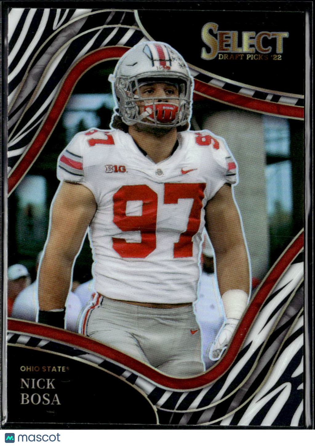 Nick Bosa 2022 Select Draft Picks Zebra Prizm SSP Ohio State Buckeyes