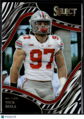 Nick Bosa 2022 Select Draft Picks Zebra Prizm SSP Ohio State Buckeyes