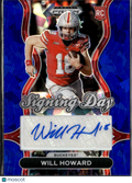 Will Howard 2025 Prizm Draft Auto Autograph Blue Ice RC 60/75 Ohio State
