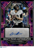 Aidan O'Connell 2023 Prizm Draft Auto Autograph Purple Ice RC 30/49 Purdue