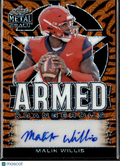 Malik Willis 2022 Leaf Metal Draft Auto Autograph RC Tiger 5/5 Liberty Dolphins