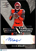 Malik Willis 2022 Leaf Ultimate Draft Auto Autograph RC 20/25 Liberty Dolphins