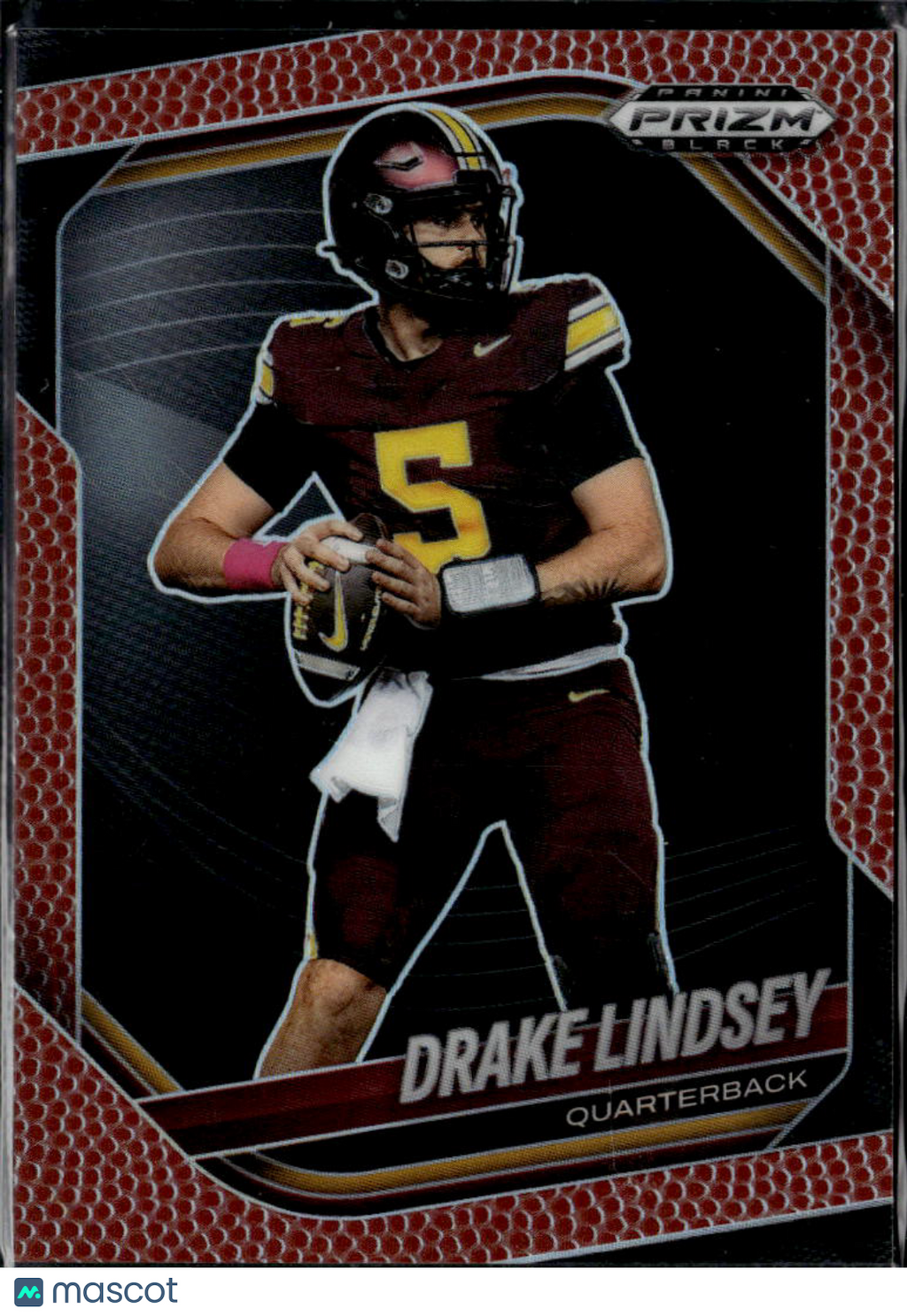 Drake Lindsey 2025 Prizm Black Pigskin Prizm RC 92/225 Minnesota Golden Gophers