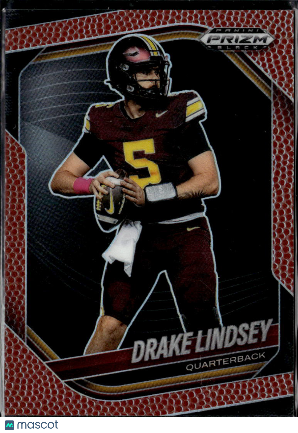 Drake Lindsey 2025 Prizm Black Pigskin Prizm RC 92/225 Minnesota Golden Gophers