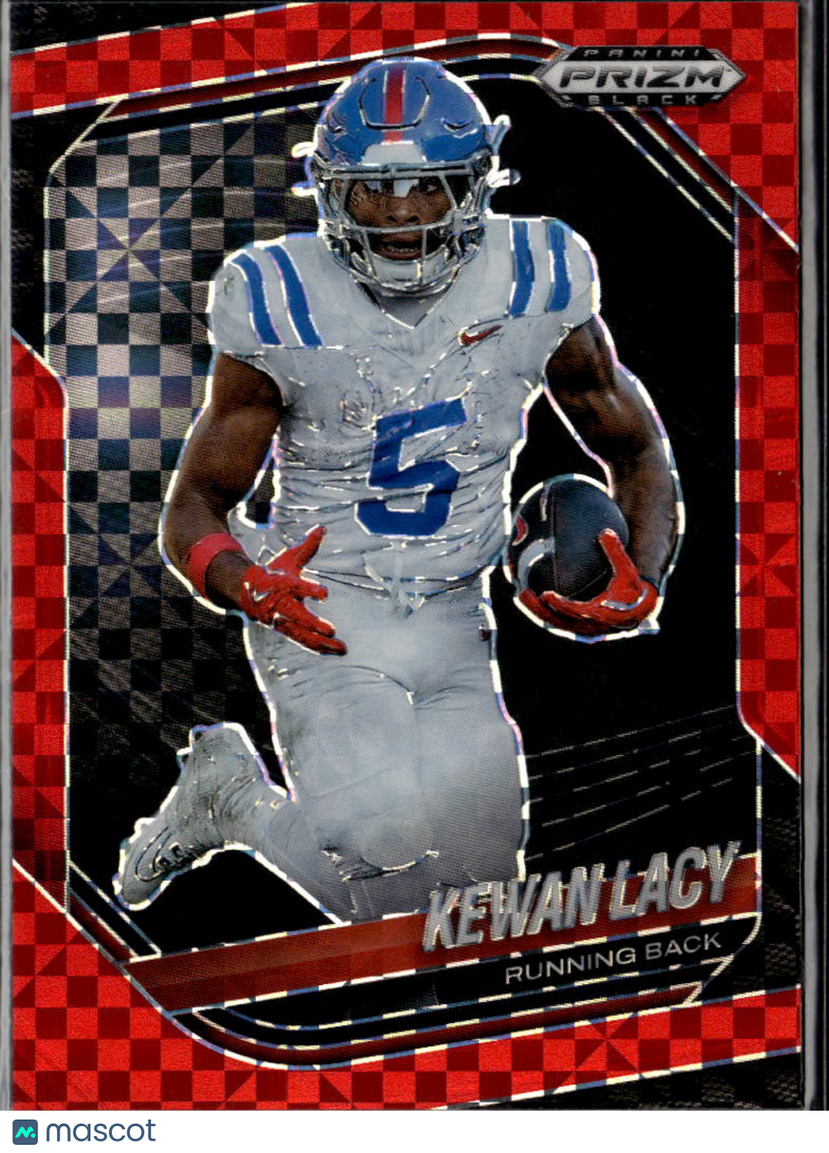 Kewan Lacy 2025 Prizm Black Red Checkerboard Prizm RC 18/75 Ole Miss
