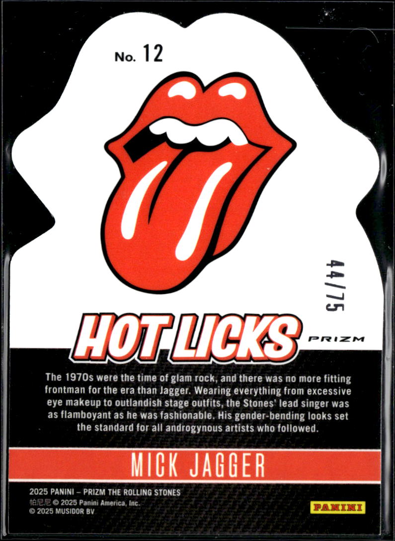 Mick Jagger 2025 Prizm The Rolling Stones Hot Licks Blue Scope 44/75 #12