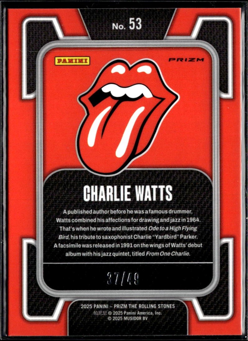 Charlie Watts 2025 Prizm The Rolling Stones Tie-Dye Prizm 37/49 #53