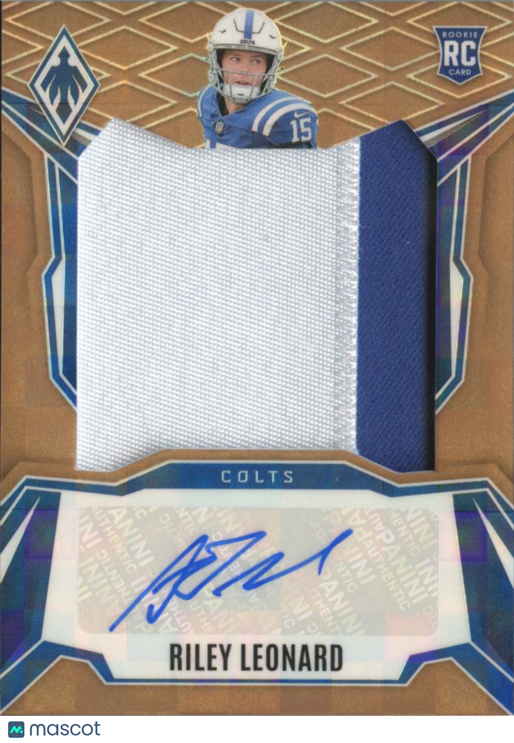 Riley Leonard 2025 Phoenix Auto Autograph Patch RC 122/199 Indianapolis Colts