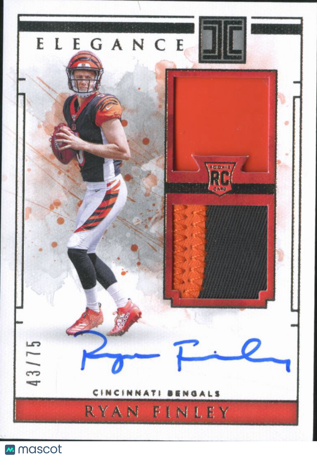 Ryan Finley 2019 Impeccable Auto Autograph Helmet RC 43/75 Cincinnati Bengals