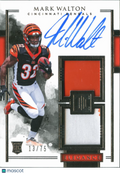 Mark Walton 2018 Impeccable Auto Autograph Helmet Patch 13/75 Cincinnati Bengals