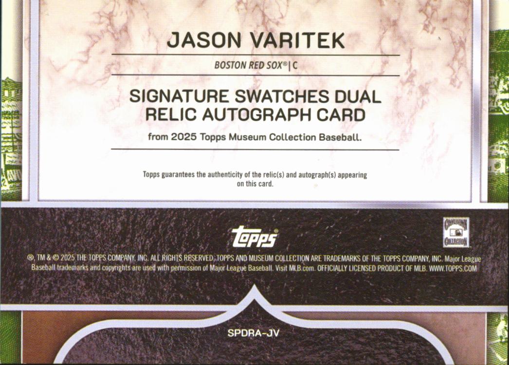 Jason Varitek 2025 Museum Collection Auto Autograph Patch 7/10 Boston Red Sox