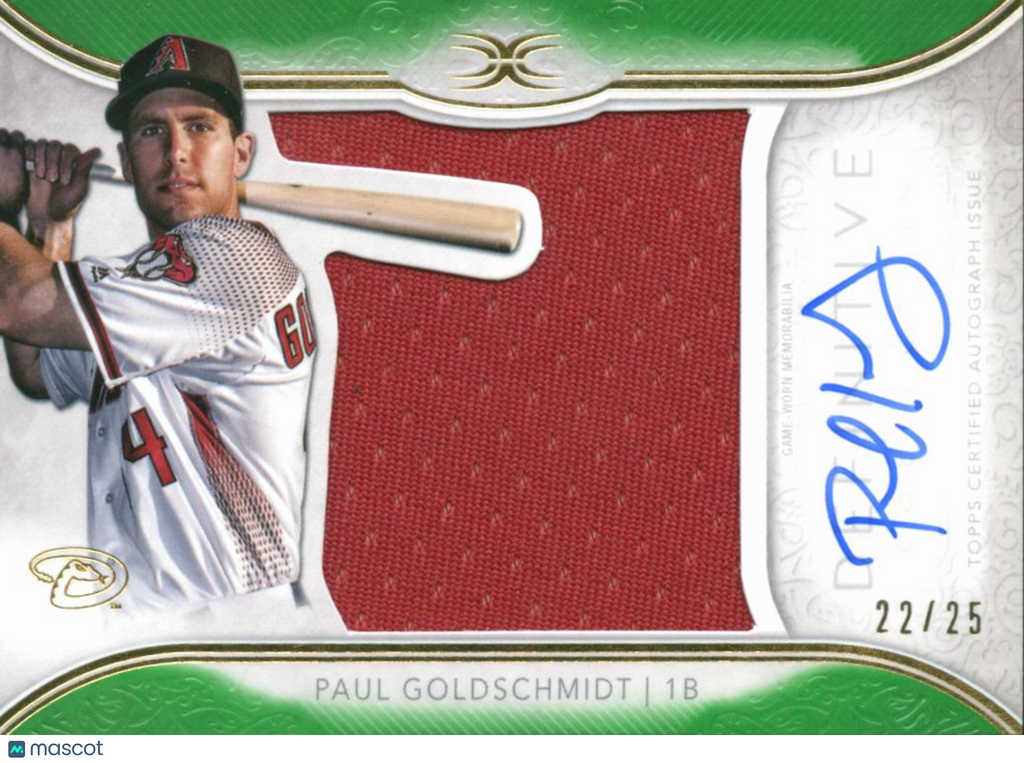 Paul Goldschmidt 2018 Topps Definitive Auto Autograph Patch 22/25 Diamondbacks