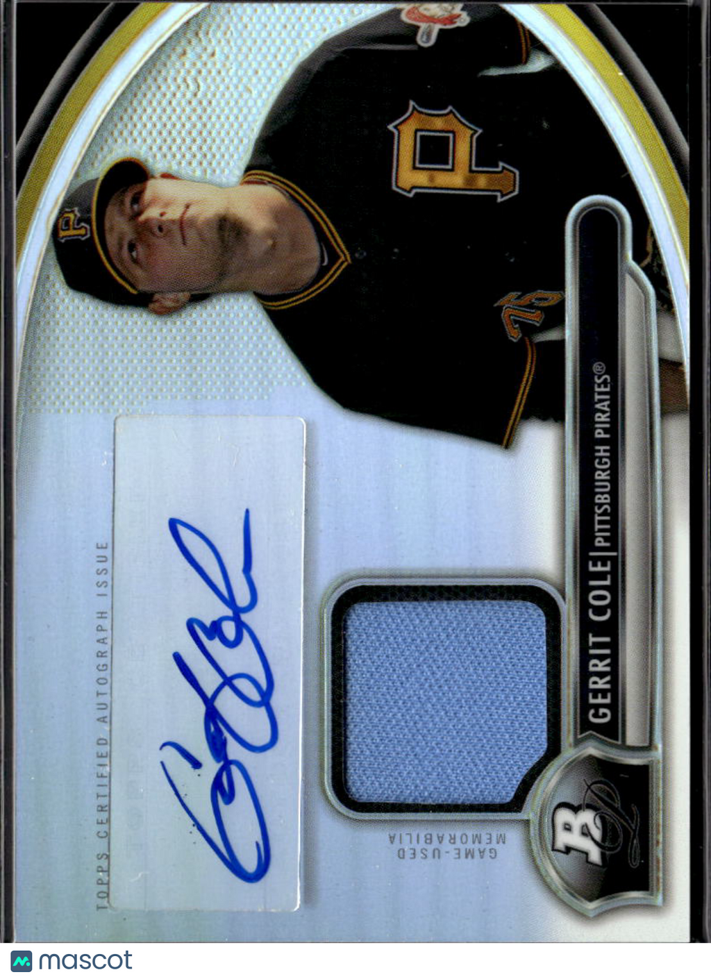 Gerrit Cole 2013 Bowman Platinum Auto Autograph Game Worn Patch Pirates
