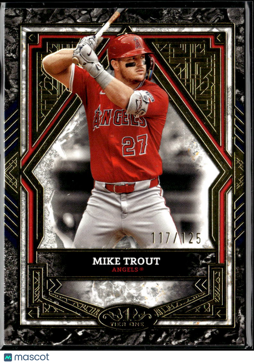 Mike Trout 2025 Topps Tier One Card 117/125 Los Angeles Angels