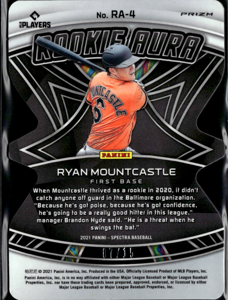 Ryan Mountcastle 2021 Spectra Rookie Aura Orange Prizm 7/15 Baltimore Orioles