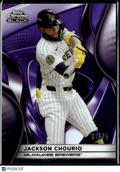 Jackson Chourio 2025 Topps Chrome Black Purple Refractor 61/75 Milwaukee Brewers