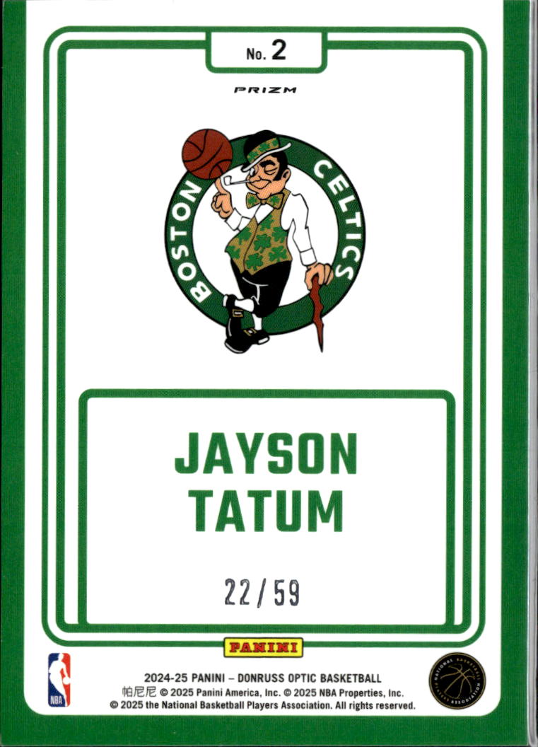 Jayson Tatum 2024-25 Optic Winner Stays White Velocity 22/59 Boston Celtics