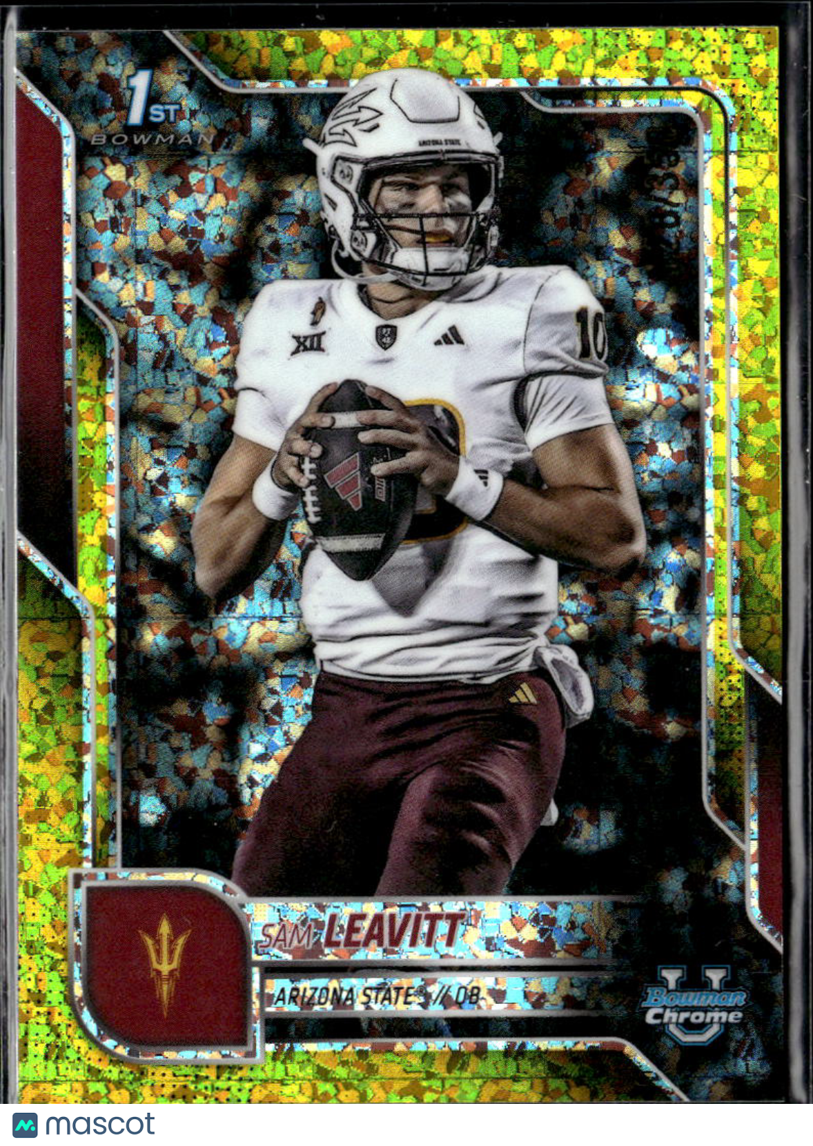 Sam Leavitt 2024 Bowman Chrome 1st Yellow Diamond RC 128/350 Arizona State