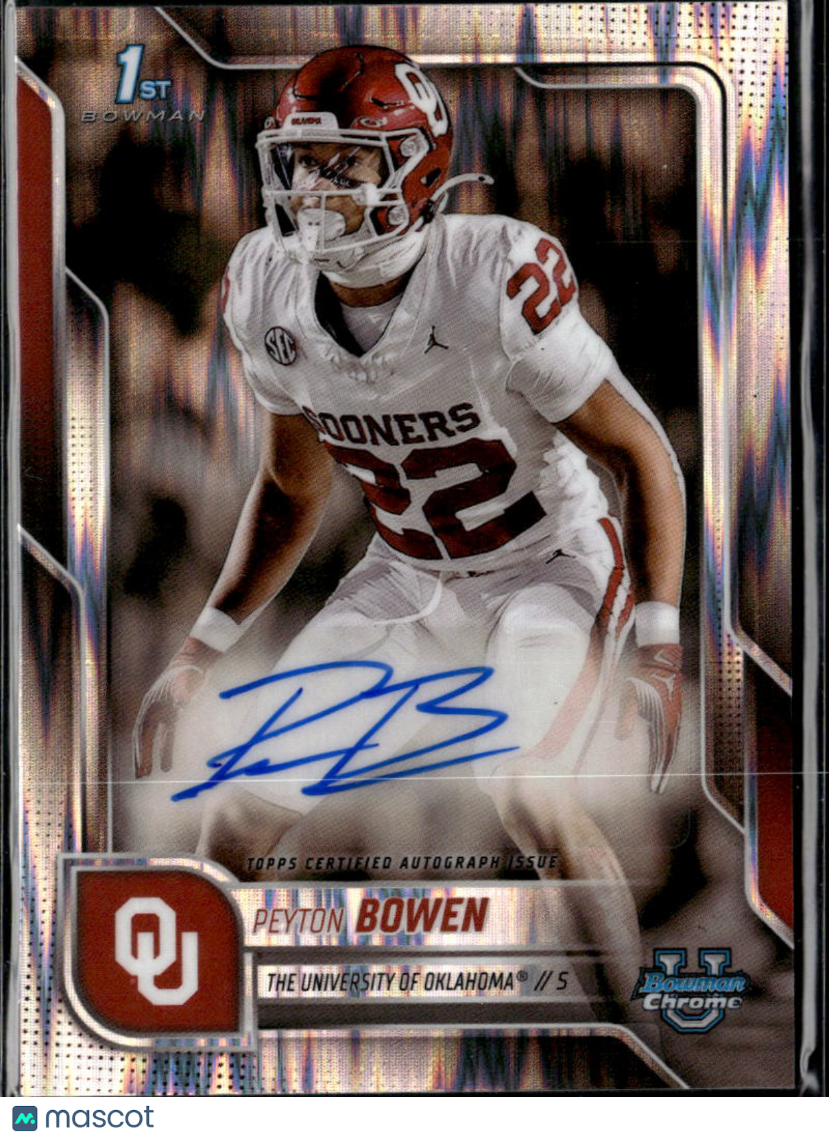 Peyton Bowen 2025 Bowman Chrome 1st Auto Autograph RC Oklahoma Sooners