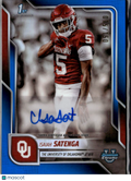 Isaiah Satenga 2025 Bowman Chrome 1st Auto Autograph RC 15/150 Oklahoma Sooners