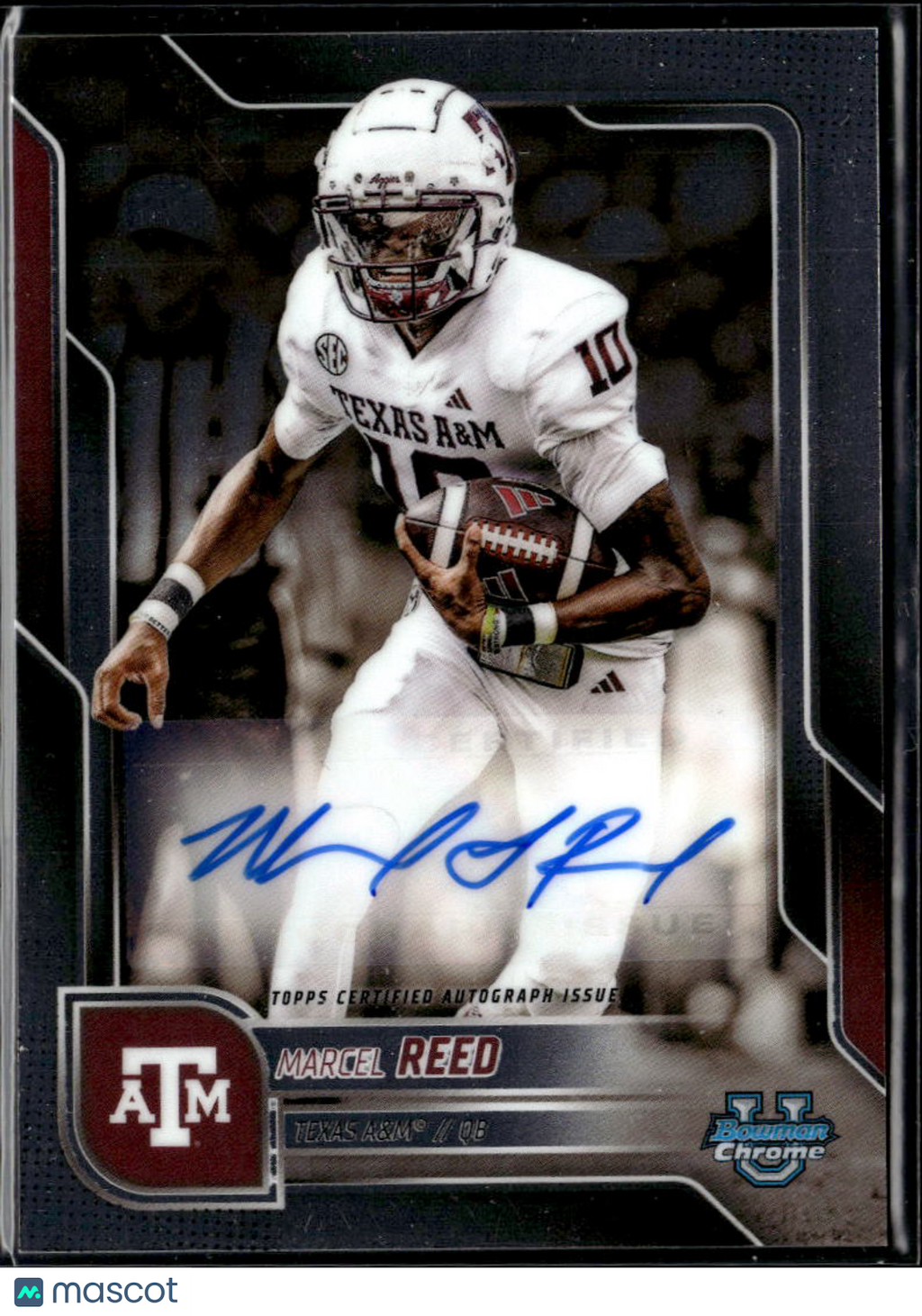Marcel Reed 2025 Bowman Chrome Auto Autograph RC Texas A&M Aggies