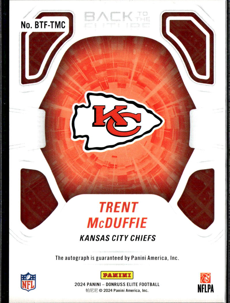 Trent McDuffie 2024 Elite Back to the Future Auto Autograph 40/49 KC Chiefs