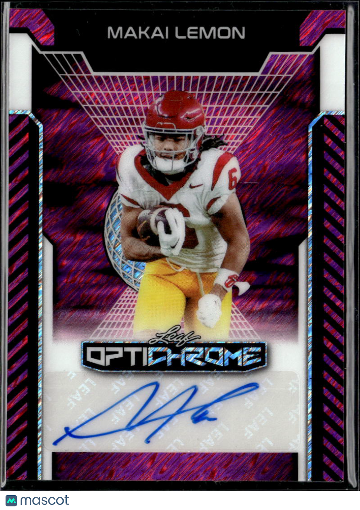Makai Lemon 2025 Leaf Optichrome Auto Autograph 4/8 USC Trojans