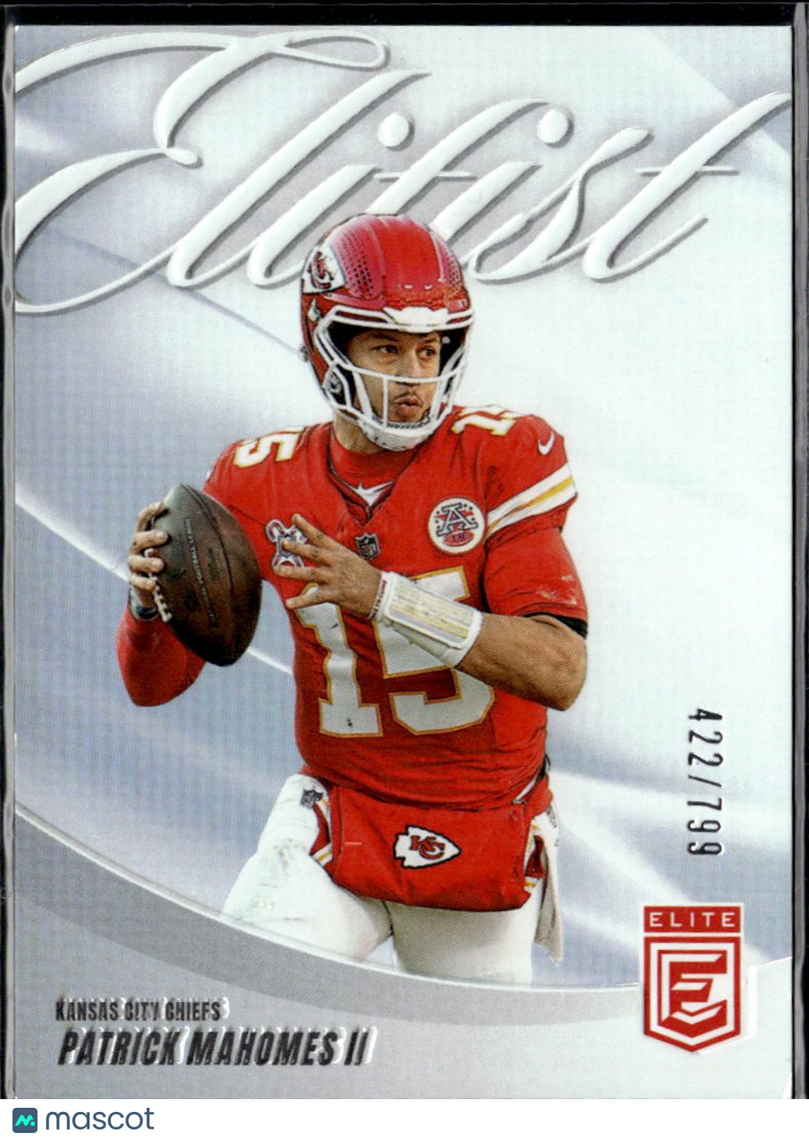 Patrick Mahomes II 2025 Elite Elitist Insert 422/799 Kansas City Chiefs