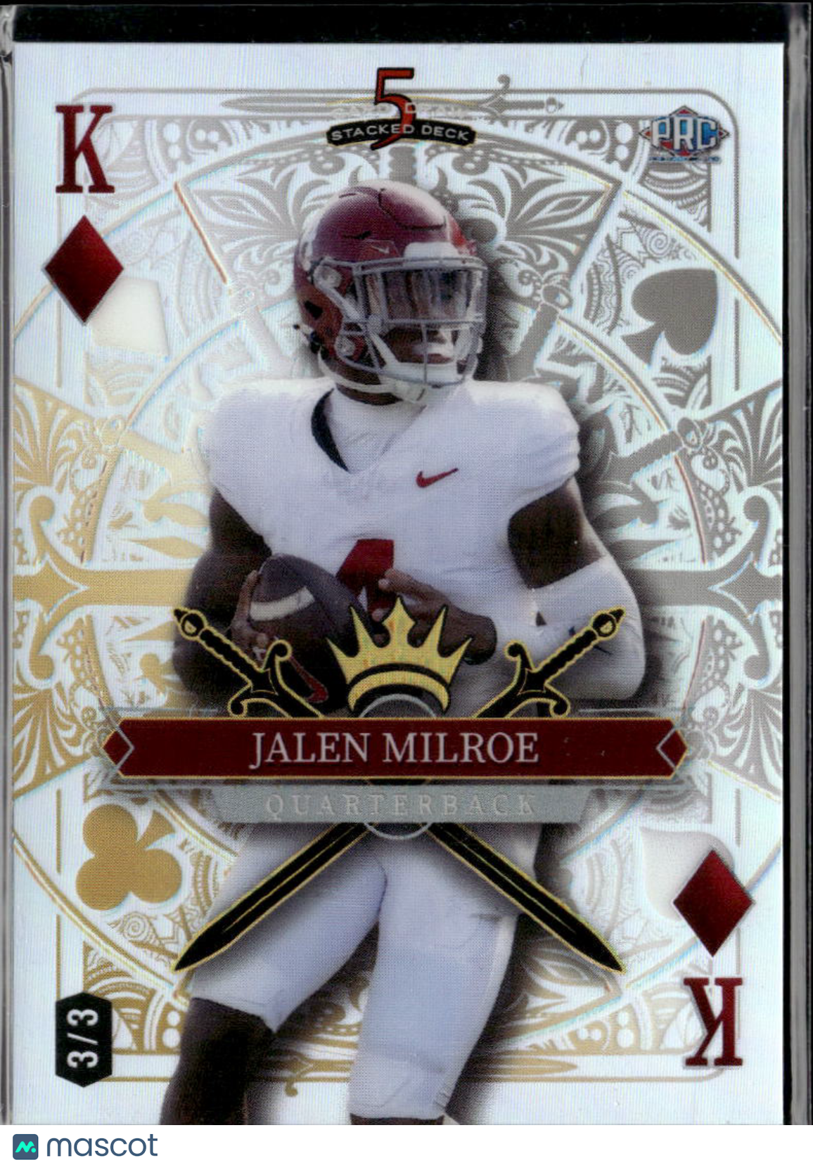 Jalen Milroe 2024 Wild Card 5 Card Rookie RC 3/3 Alabama Crimson Tide