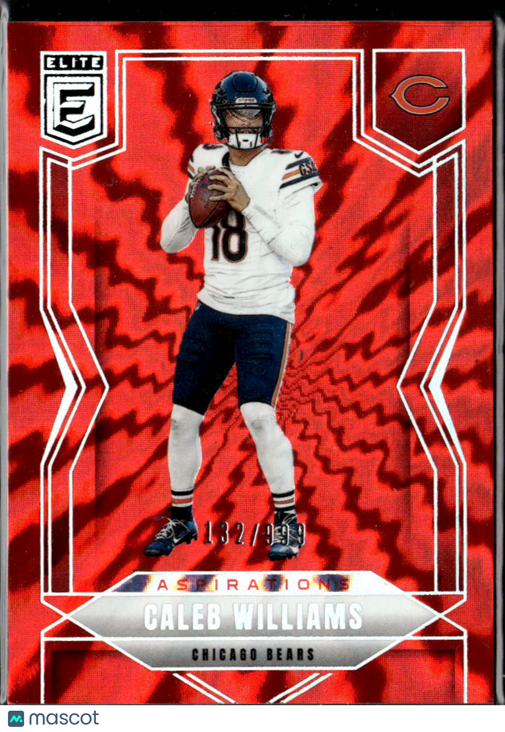 Caleb Williams 2025 Donruss Elite Aspirations Red 132/999 Chicago Bears