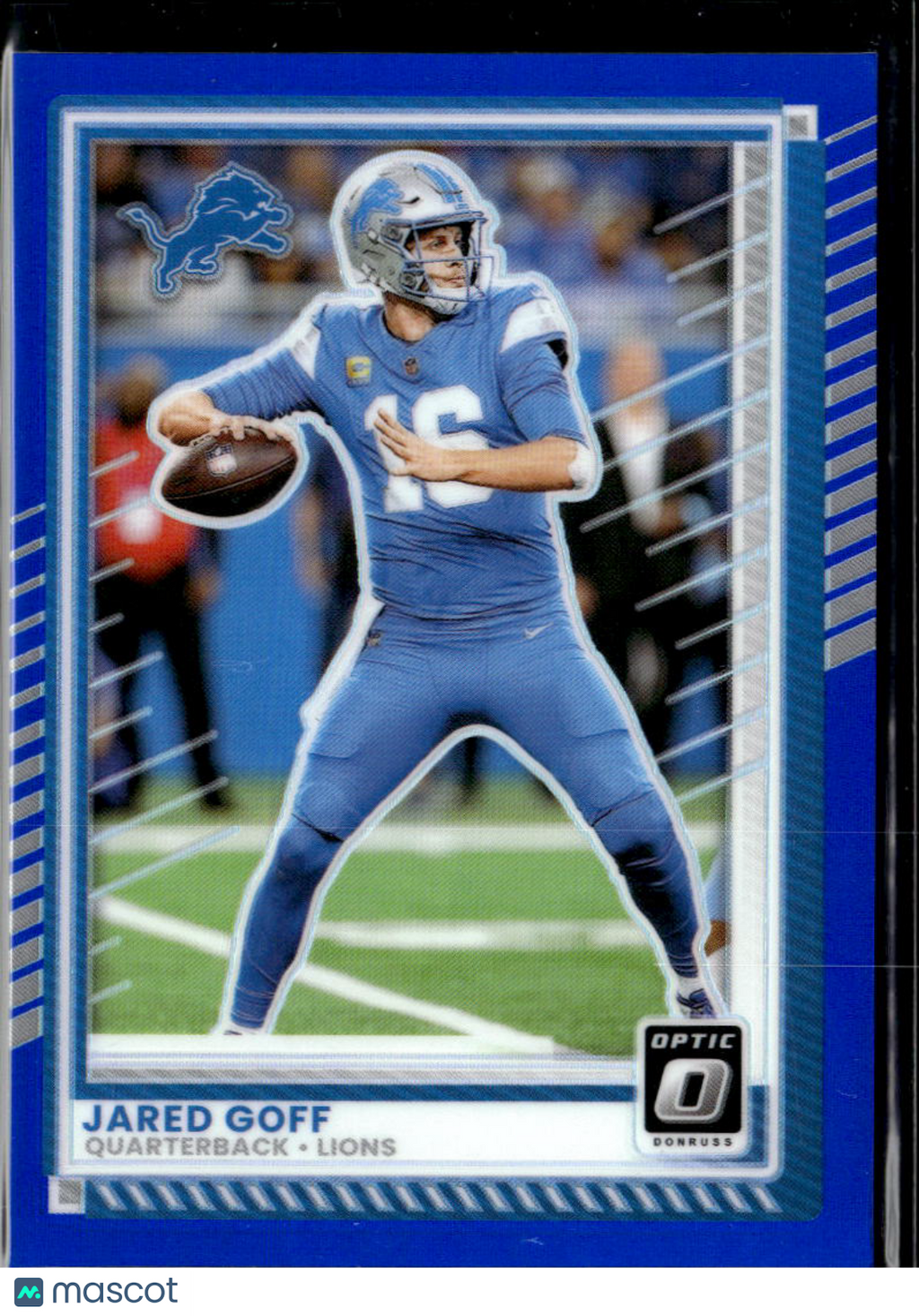 Jared Goff 2025 Optic BLUE Prizm 140/249 Detroit Lions